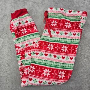 Secret Treasures Christmas‎ Fleece Lounge Pajama Pants Snowflakes Heart SZ Large